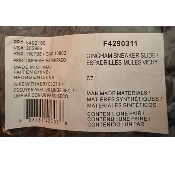 Price Reduced! Avon Cushion Walk Navy Blue Gingham Sneaker/Slide - Size 7 NEW!! - Picture 6 of 7